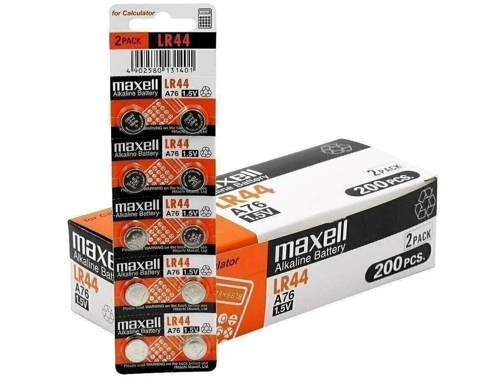 Maxell A76 LR44 AG13 L1154 G13 V13GA Package of 2 Batteries.Authorized Seller