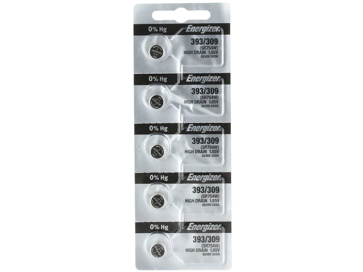 2 Pk Energizer 393 309 SR754 LR754 SR48 LR48 AG5 193 V393 D393 RW28 S15 Battery