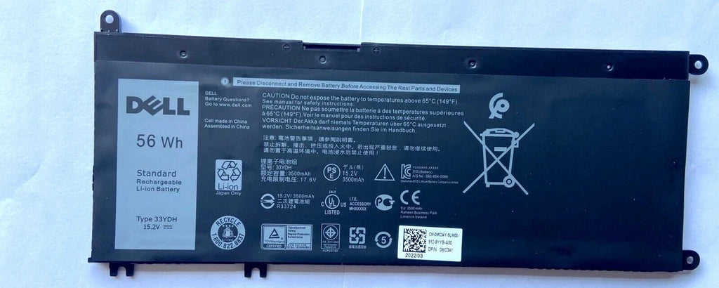 Genuin 33YDH Battery For Latitude 3380 3480 3490 3580 3590 Inspiron 7577 7586OEM