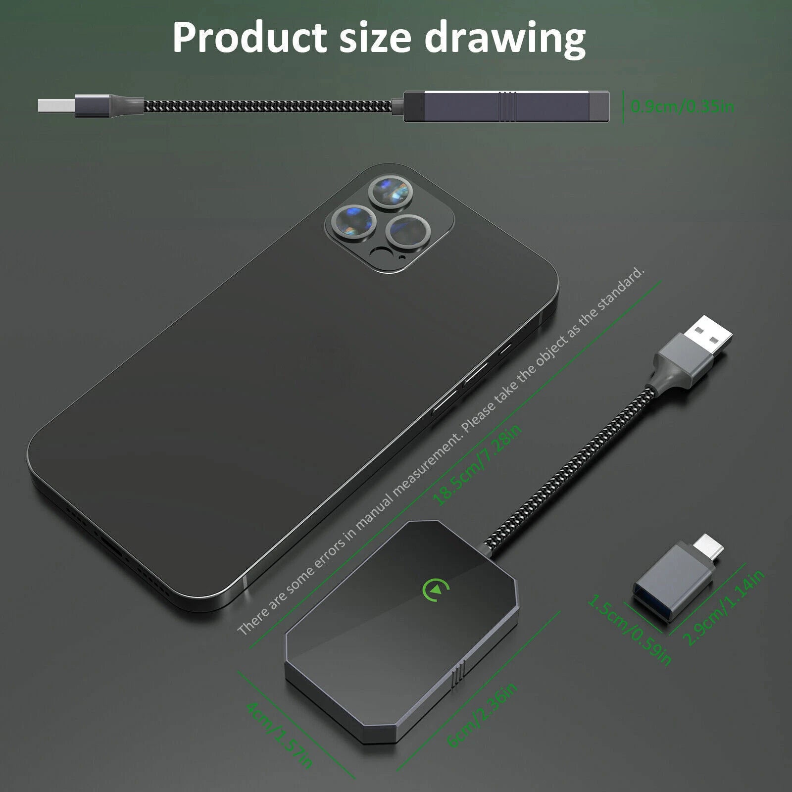 2-in-1 Wireless Apple CarPlay / Android Auto Adapter USB Plug&Play Dongle NEW