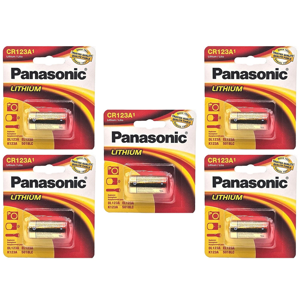 5pc CR123 2/3A 3V Panasonic Lithium Batteries SF123 SF123A CR123A-2 CR123R