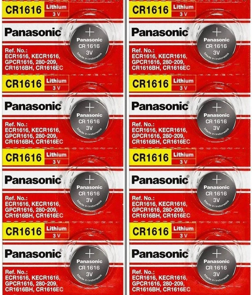 CR1616 Lithium Batteries For Keyless Entry and Remote Control By Panasonic X 8