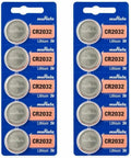 10 Packs Murata/Sony CR2032 2032 DL2032 3V Button Lithium Coin Battery EXP 2031
