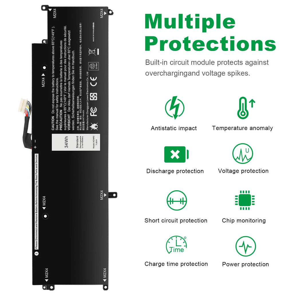 XCNR3 Battery for Dell Latitude 13 7370 E7370 Series WY7CG MH25J 0XCNR3 34Wh