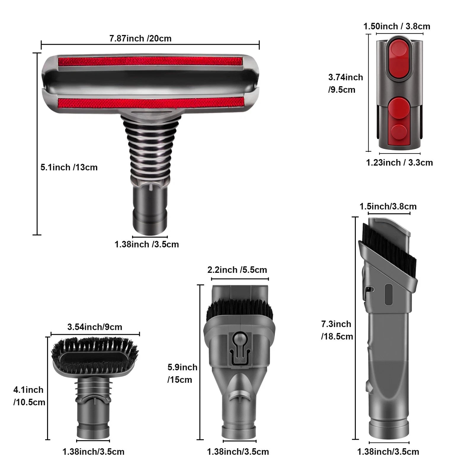 5Pcs Attachment Kit Tools Vacuum For Dyson V6 V8 Absolute Nozzle Brush Tool Set