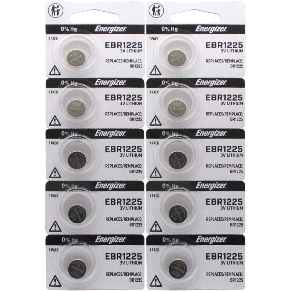 BR1225 Energizer Battery (10 Pack), Lithium Coin Cell, 3V CR1225
