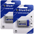 9 Volt (9V) Super Alkaline 6LR61 - 2 Brand New Batteries 5yr Shelf Life BlueDot