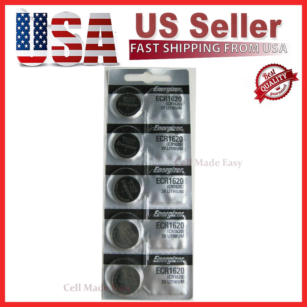 5 Piece Fresh Stock Energizer CR1620 BATTERY 3V LITHIUM CR 1620 DL1620 BR1620