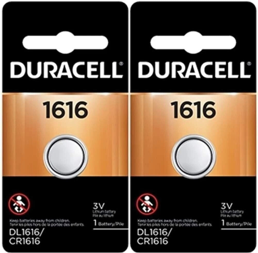 Duracell 1616 DL1616 CR1616 DL1616B2PK Coin Cell Watch Battery 3.0 Volt...