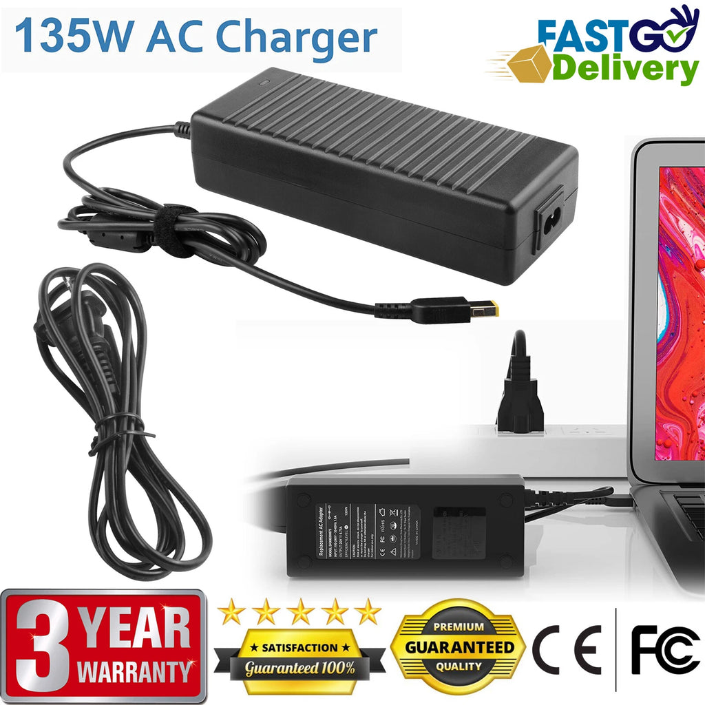 For Lenovo 135W AC Adapter Charger ADL135NLC2A ADL135NLC3A 45N0556 Slim USB Tips