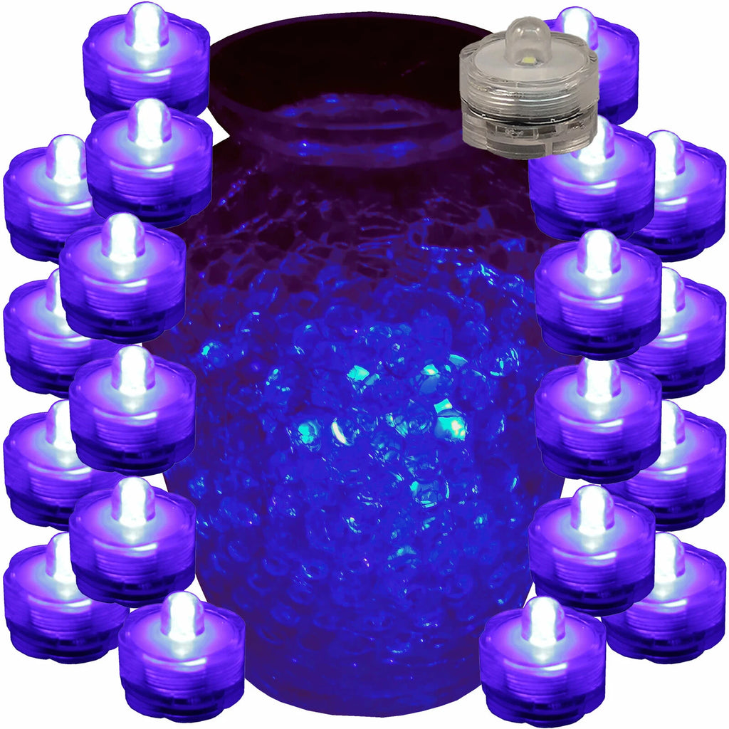 30 pack Purple Submersible Waterproof Battery LED Tea Light ~ Wedding Decoration