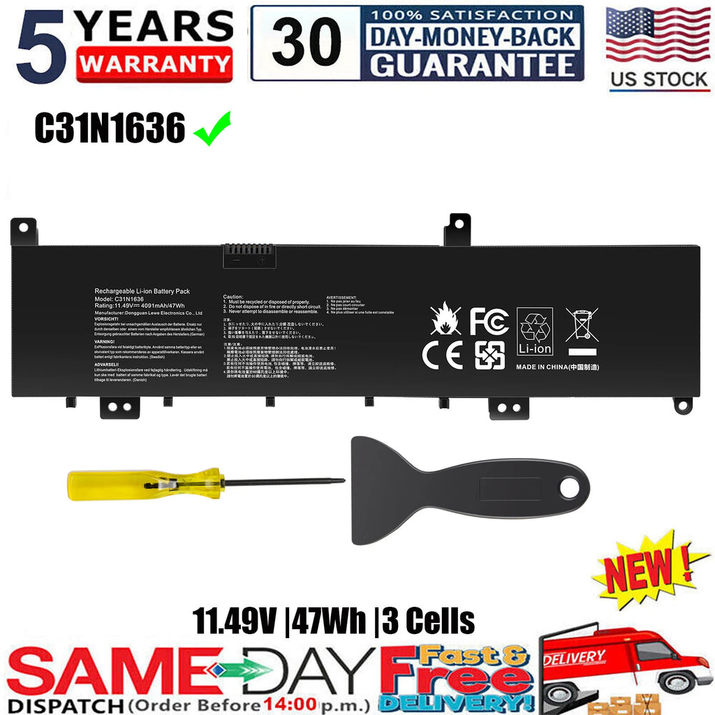 47Wh C31N1636 Battery for ASUS VivoBook Pro M580V N580GD N580VD X580VD X580GD