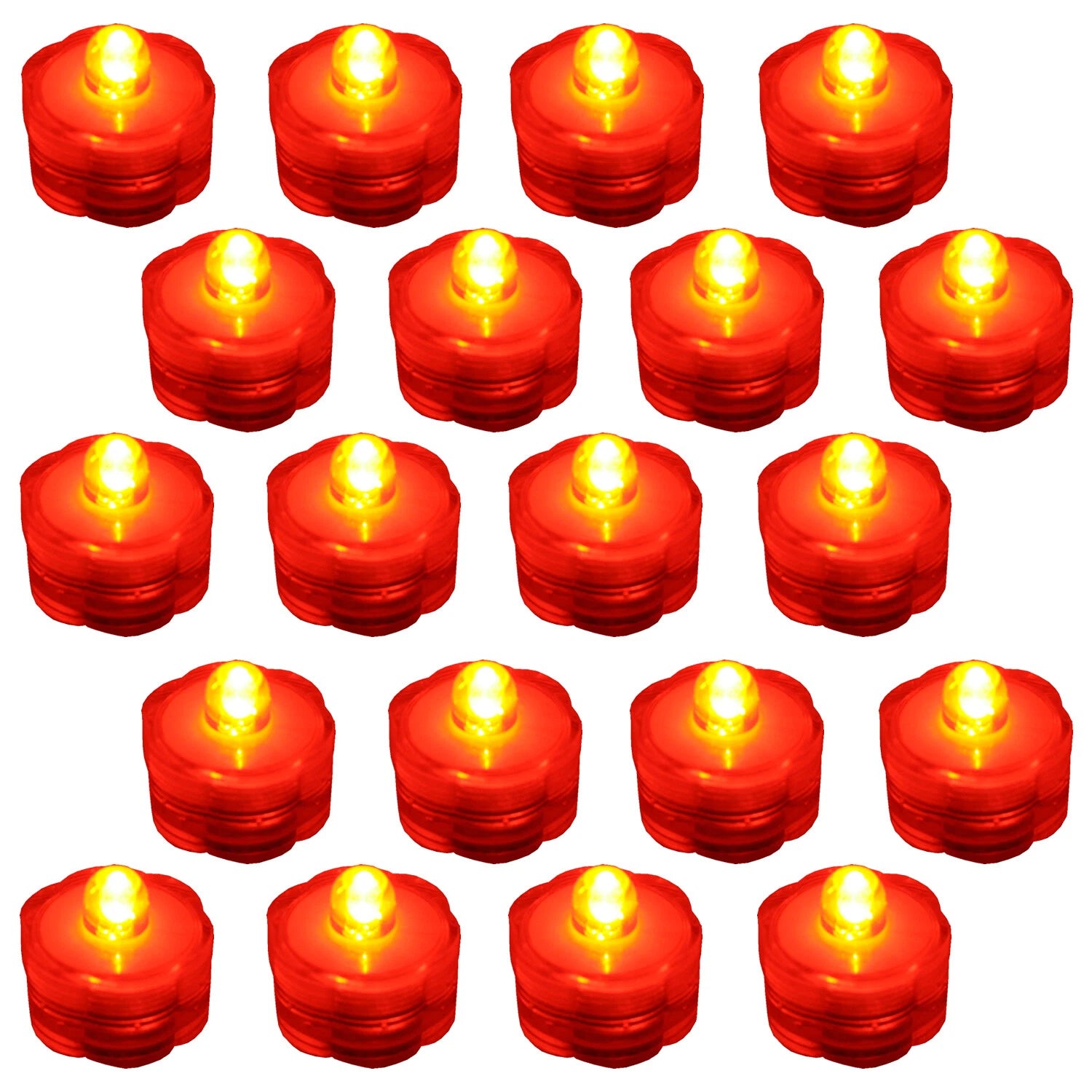 50 Pack Orange Submersible Waterproof Underwater Battery LED Tea Light Wedding