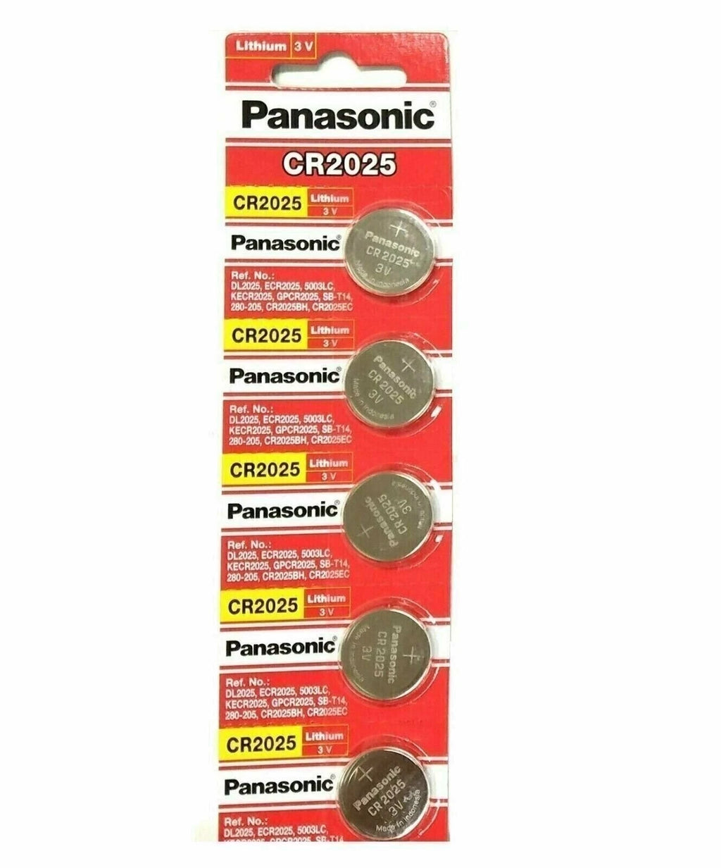 5 x Fresh PANASONIC CR 2025 CR2025 ECR2025 LITHIUM COIN CELL Battery Exp 2027