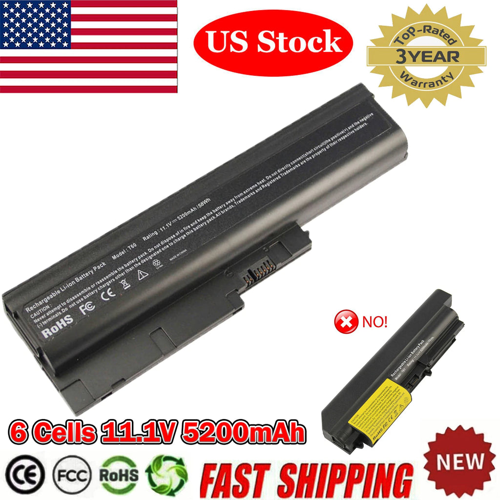 Battery 42T4777 For Lenovo ThinkPad R60 T60 R500 Z60 W500 R60e SL400 5200mAh