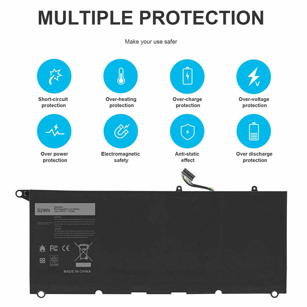 Battery For Dell XPS 13 9343 13 9350 0DRRP 0N7T6 5K9CP 90V7W JD25G JHXPY P54G US