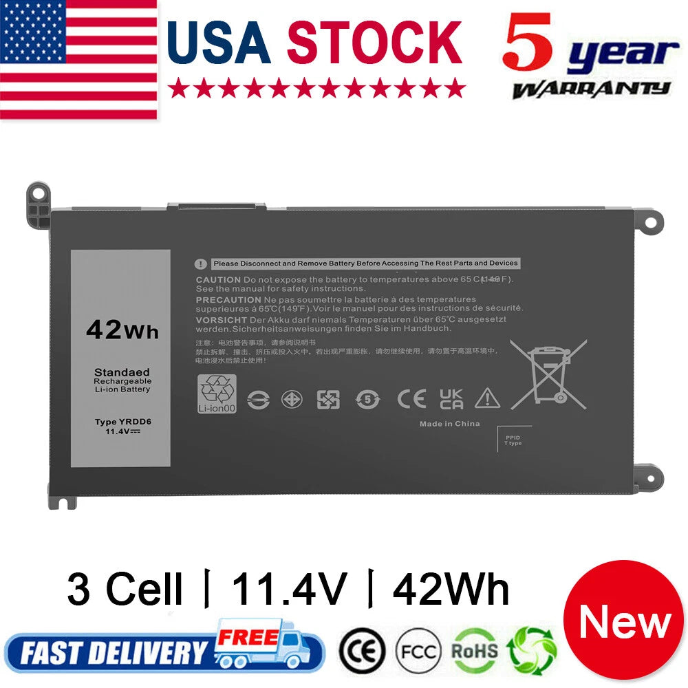 42Wh YRDD6 Battery for Dell Inspiron 3493 3582 3583 3584 3593 3793 Latitude 3310