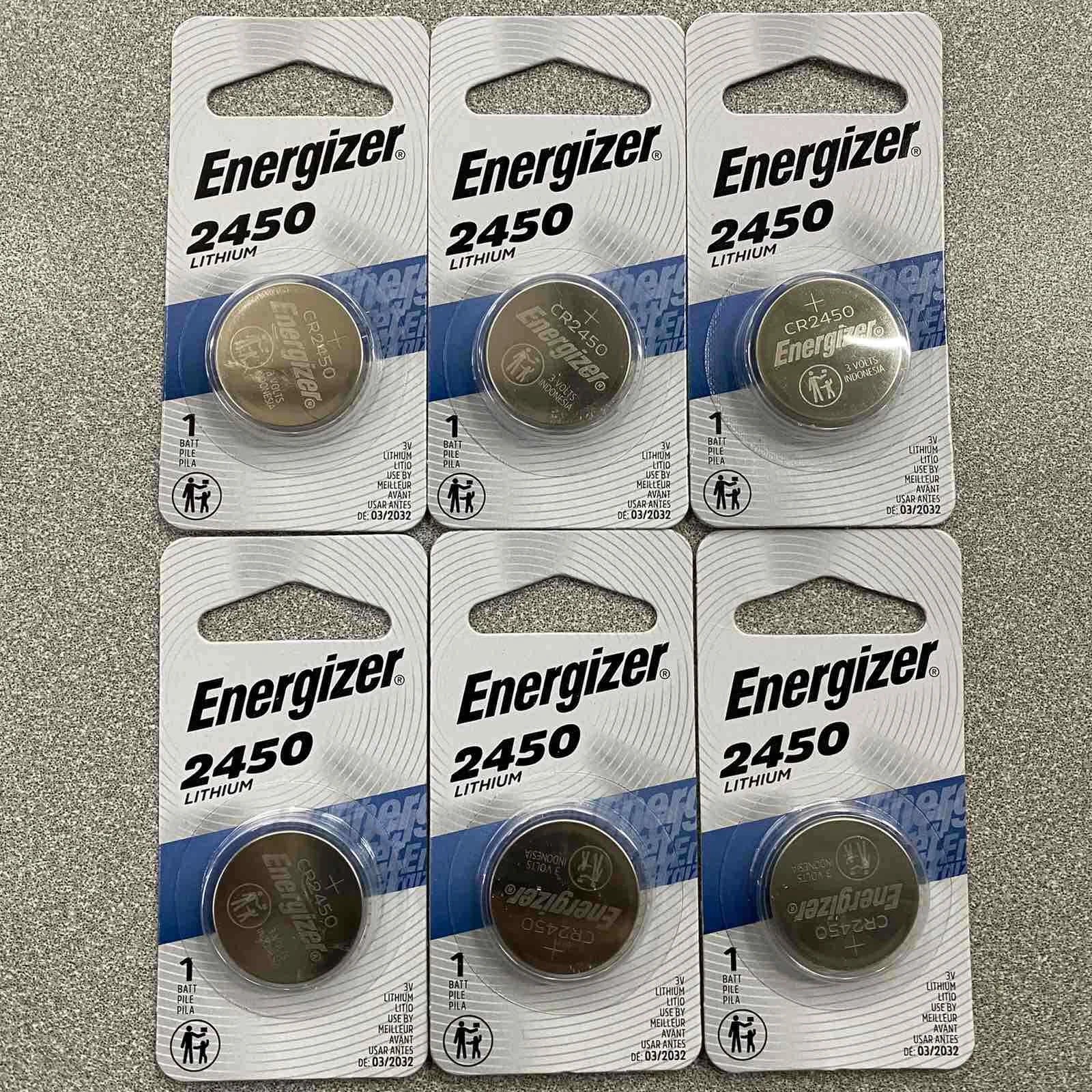 6 Pack New Fresh Energizer ECR2450 CR2450 BR2450 Lithium 3V Battery Exp 03/2032
