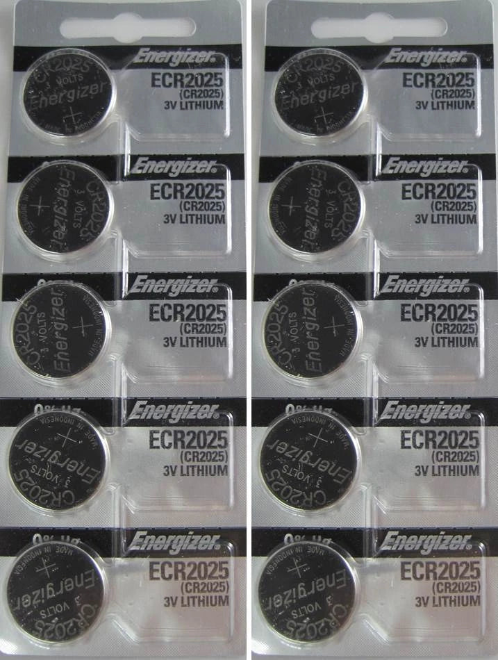 10 x FRESH Genuine Energizer CR2025 ECR2025 3V Coin Button Battery Fast Shipping
