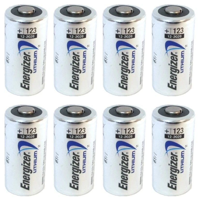 ENERGIZER CR123A CR123 CR 123 123A LITHIUM BATTERY X 8 (EXP 2030)