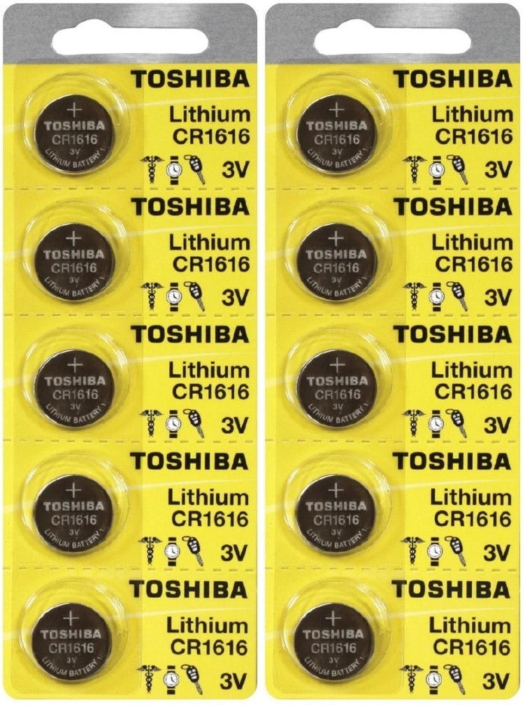 10 Toshiba CR1616 1616 Lithium Coin Cell Batteries