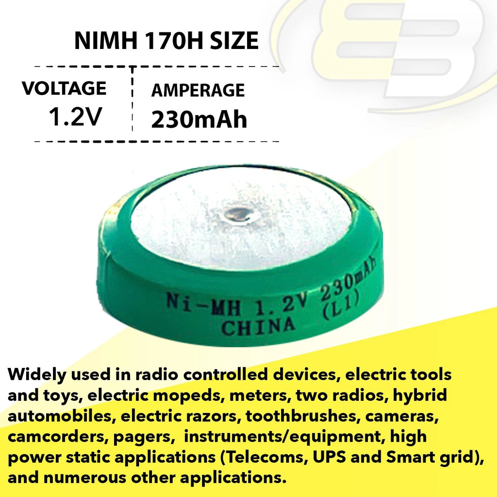 3x 1.2V NiMH Flat Top Rechargable Battery for Smart grid and Data Meters