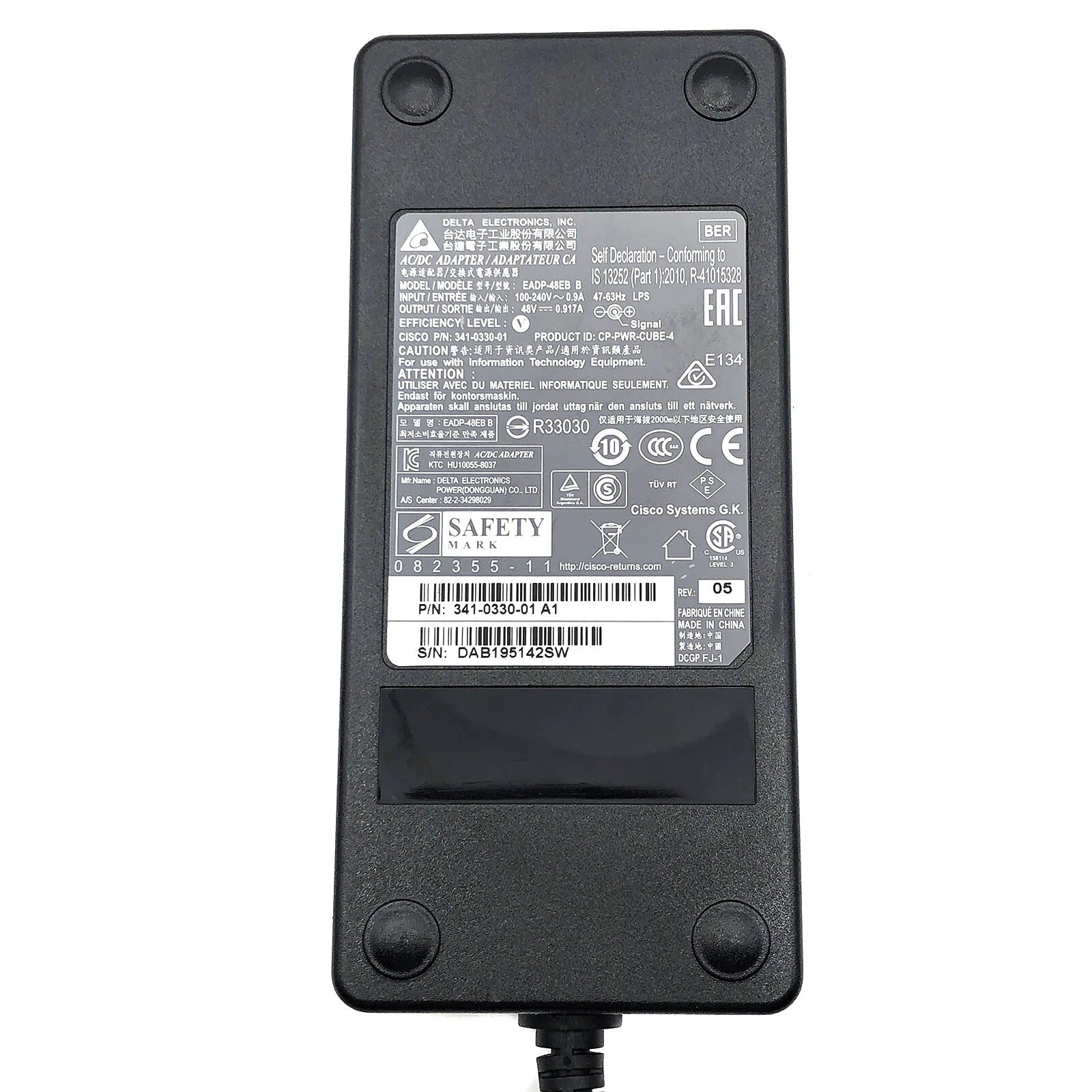 NEW Original Delta Cisco AC Power Adapter 341-0330-01 CP-PWR-CUBE-4 OEM Charger