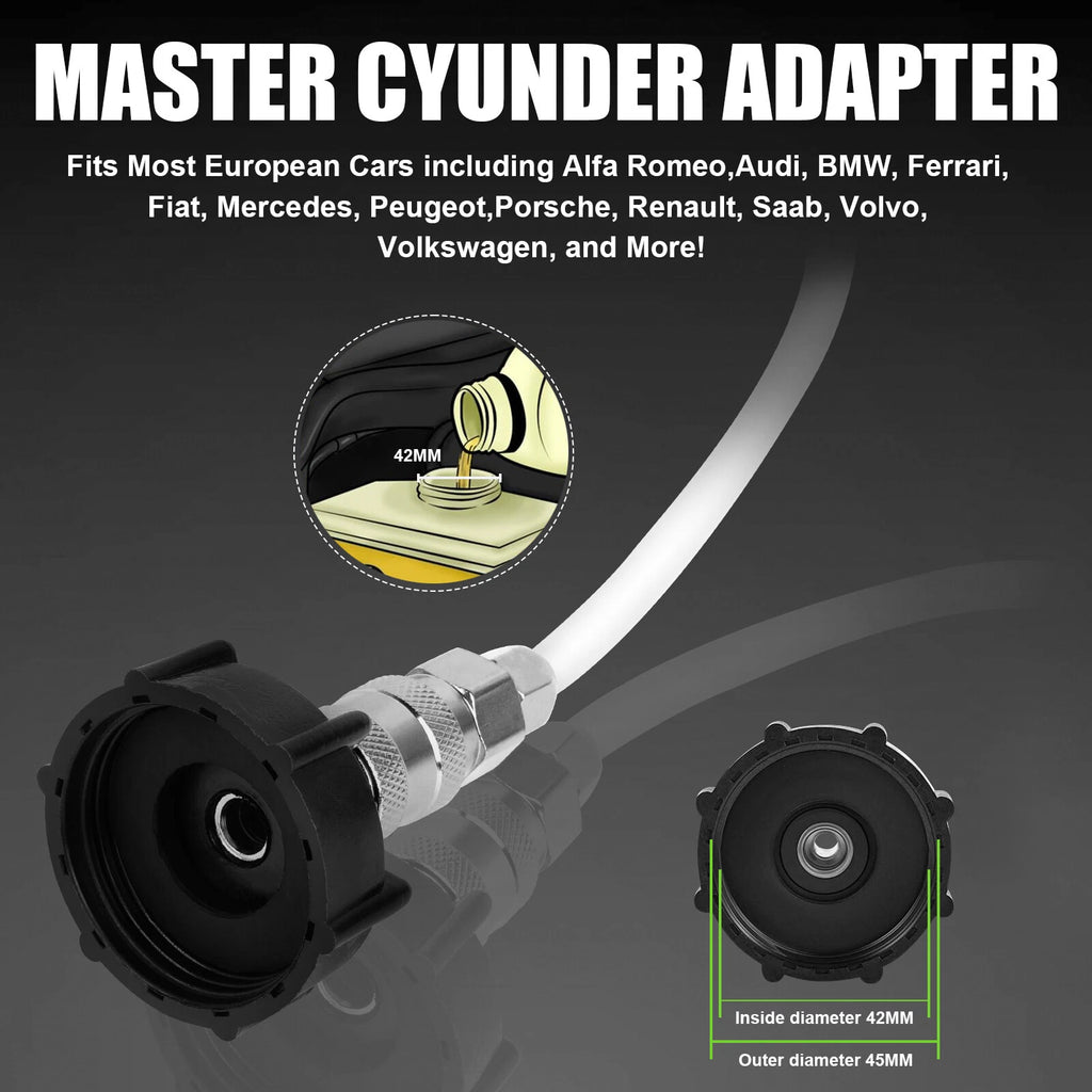 3L + 1L Car Brake Bleeder Tool Clutch Fluid Bleeding Kit Vacuum Pump Air Powered