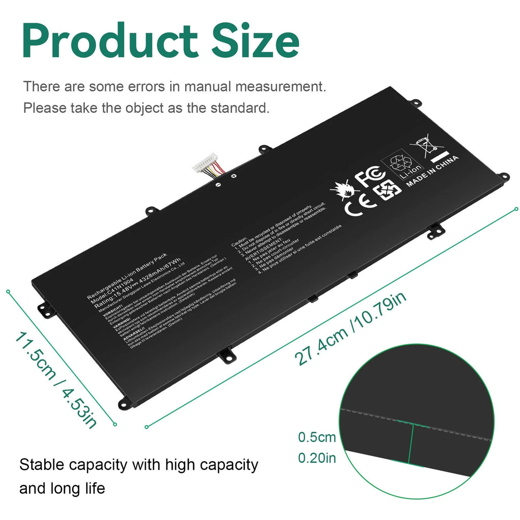 C41N1904 Battery for ASUS ZenBook 14 UX425 UX425UA UX425EA UX425JA 13 UX325EA