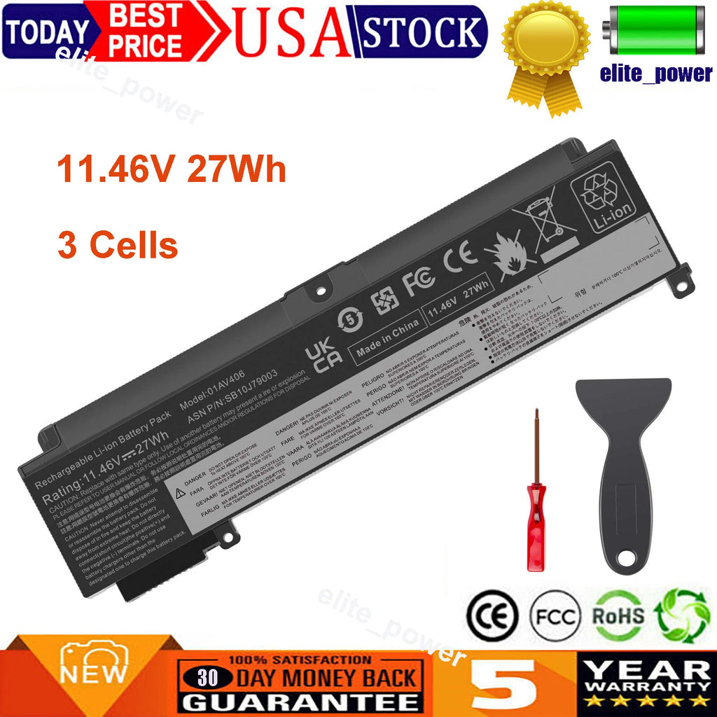 Battery For Lenovo ThinkPad T460s T470s 00HW024 00HW025 01AV405 01AV406 27Wh NEW