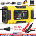 12V 24V Car Smart Battery Charger 7-Stage Automstic Lead-acid Lifepo4 AGM/GEL US