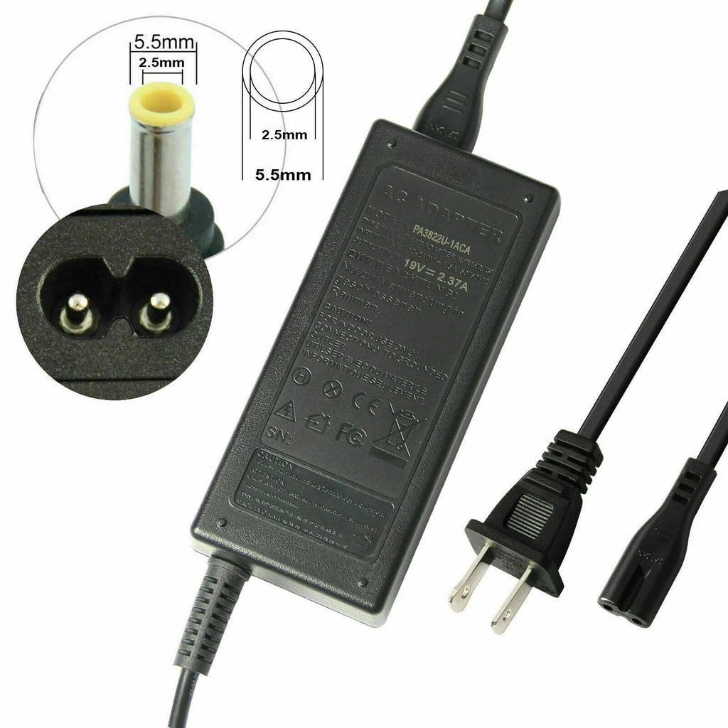 Laptop Charger For TOSHIBA PA5177U-1 19V 2.37A 45W Power Supply Cord DC Adapter