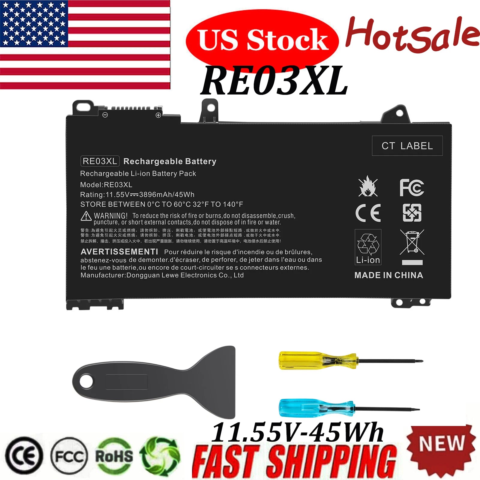 RE03XL Battery For HP ProBook 430 G6 440 G6 445 G6 455R G6 450 G7 HSTNN-DB9A