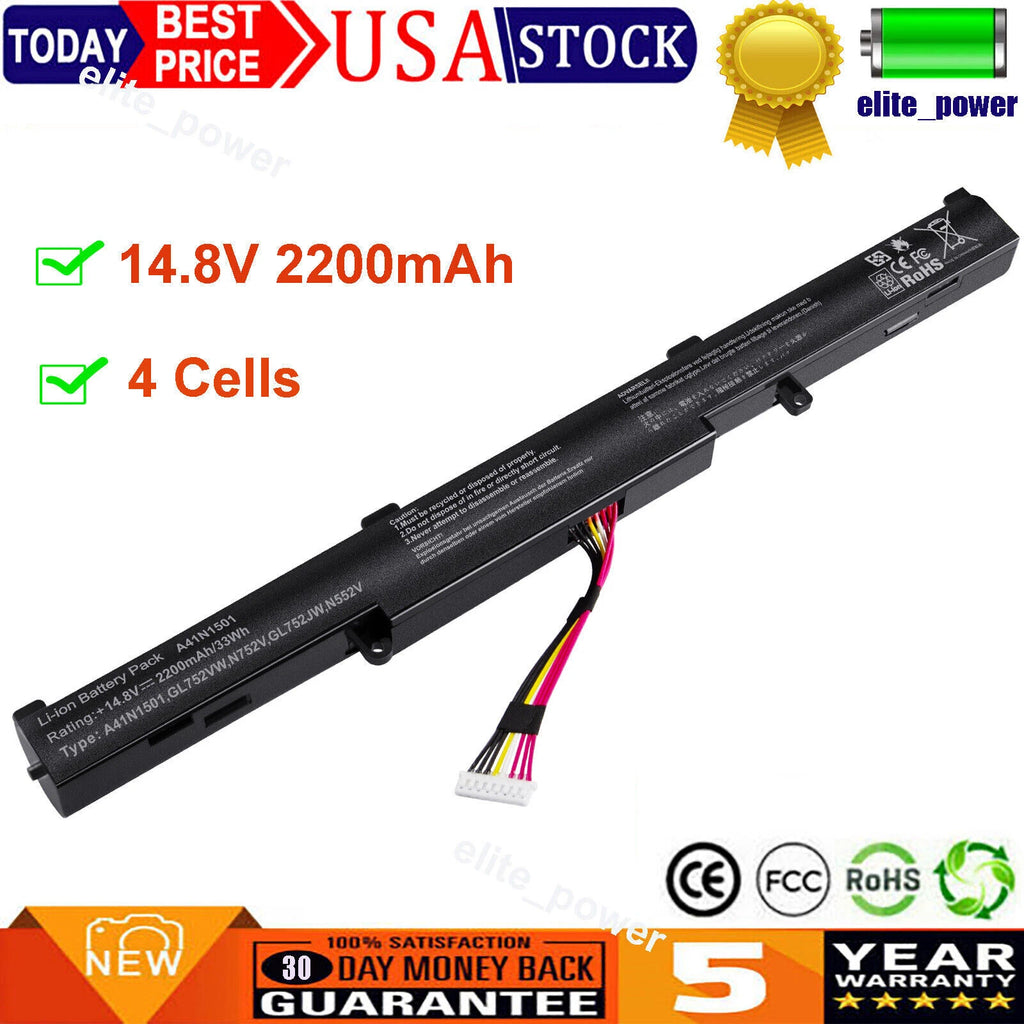 For ASUS ROG GL752 GL752VW GL752VL N552V N552VX N752V A41LK9H A41N1501 Battery