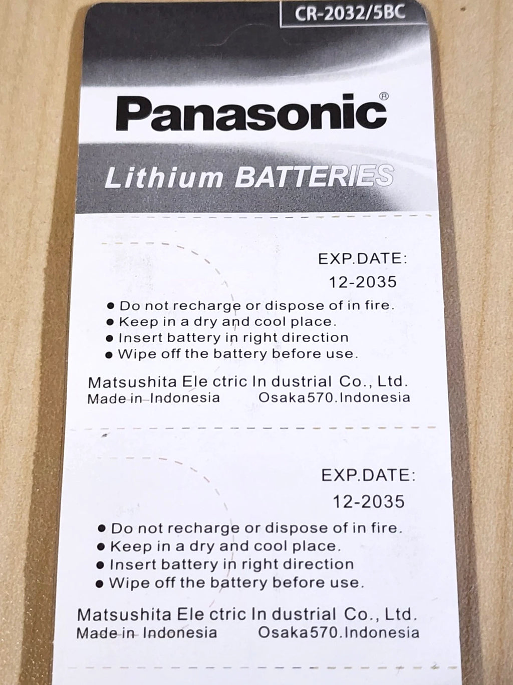 5 pc CARDED CR2032 cr 2032 ECR2032 3v LITHIUM BATTERY EXPIRE 2035