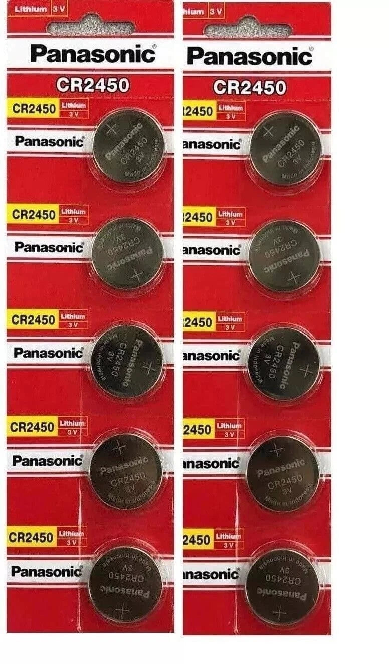 2 x Fresh New Panasonic CR2450 CR 2450 3v LITHIUM Coin Cell Battery Exp. 2033