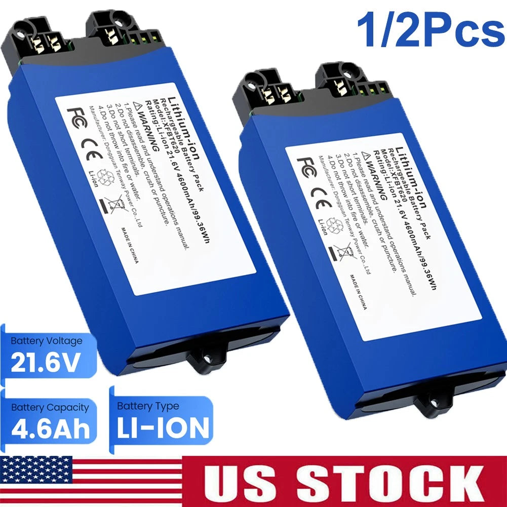 1/2X 21.6V 4600mAh Li-Ion Battery for Shark XFBT620 Vacuum Cleaner IX140 IX141