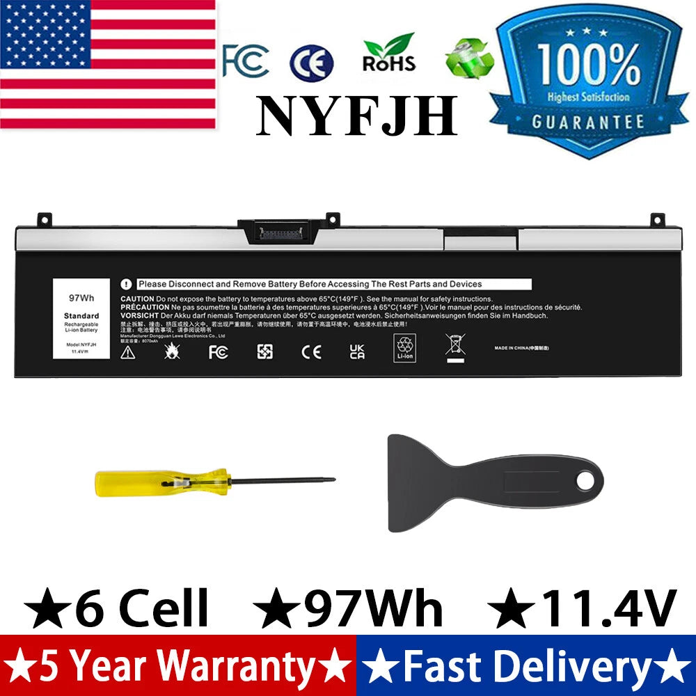 NYFJH Battery For Dell Precision 7330 7530 7540 7730 7740 P74F P34E Notebook PC