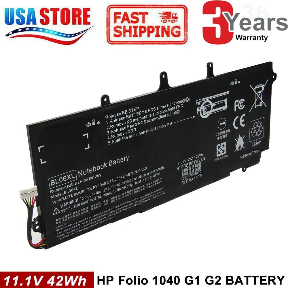 BL06XL Battery For HP EliteBook Folio 1040 G1/G2 722236-1C 722297-001 CG
