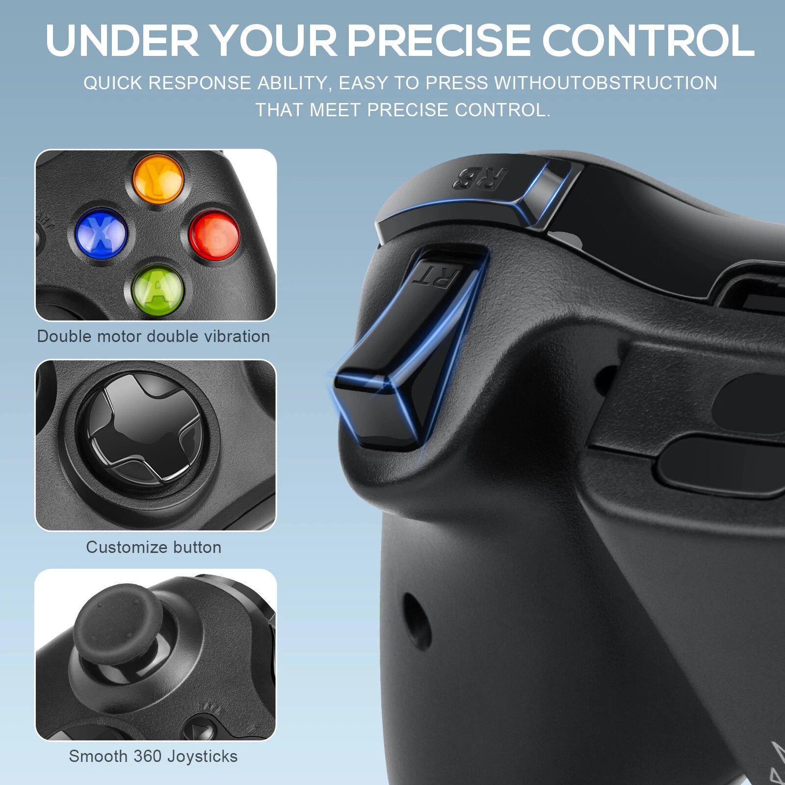 2PCS Wireless Game Controller Gamepad for Microsoft XBOX 360 & PC WIN 7 8 10 11