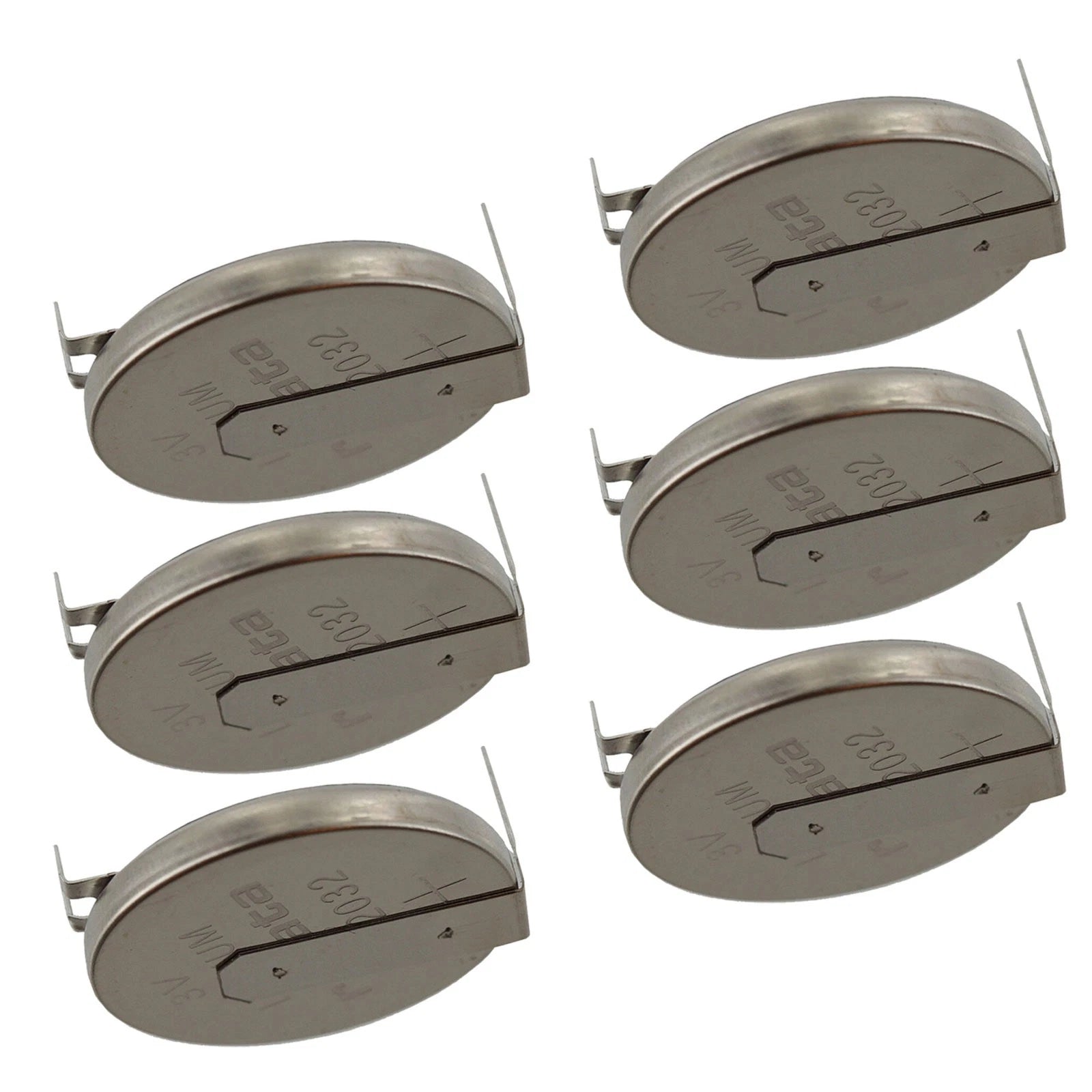 6x CR2032FH1-MFR 3V Lithium Coin Battery HORZ 2-PIN for PC CMOS Memory
