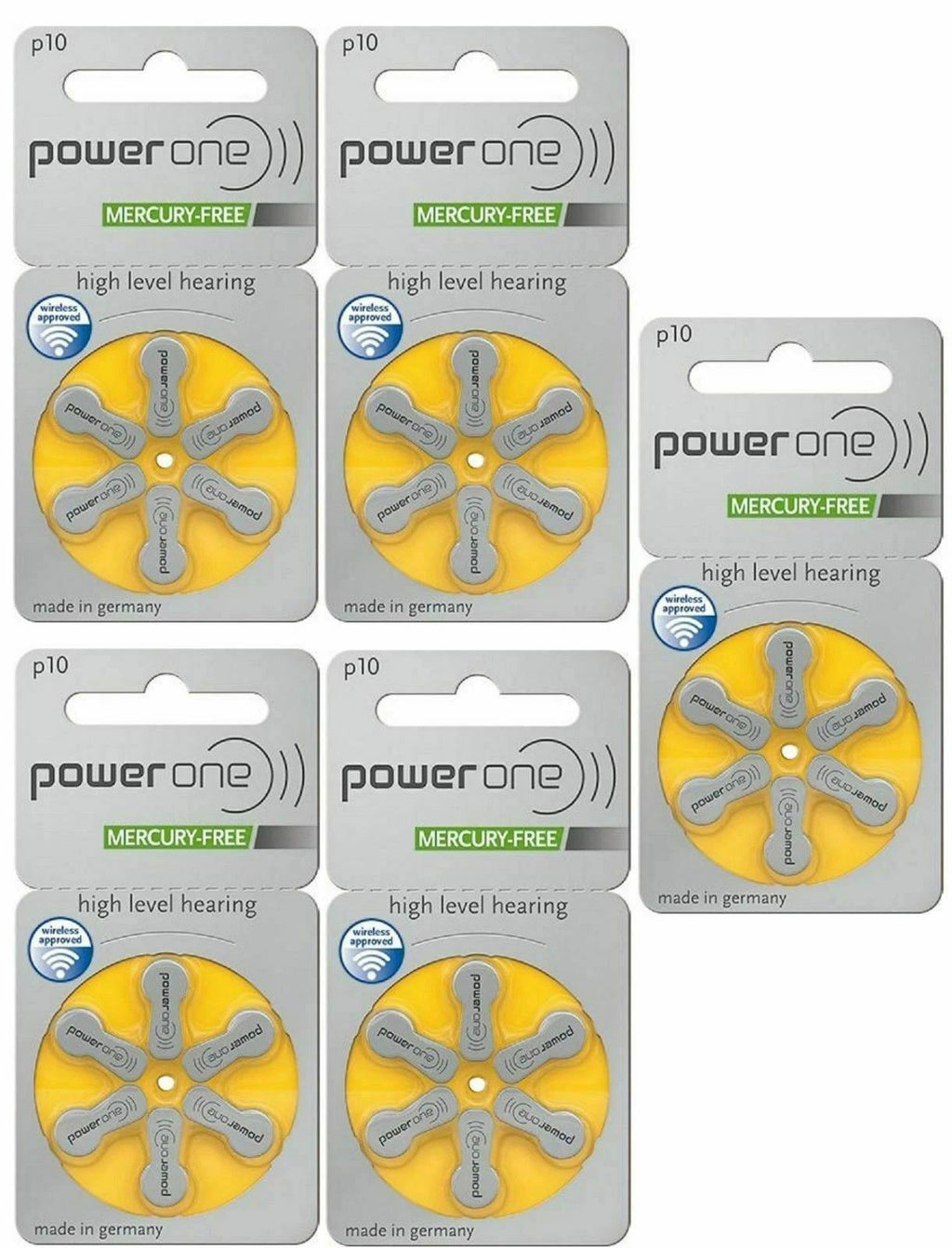 Powerone Hearing Aid Battery Size P10 - 30 to 240 batteries - Fresh Exp 2029
