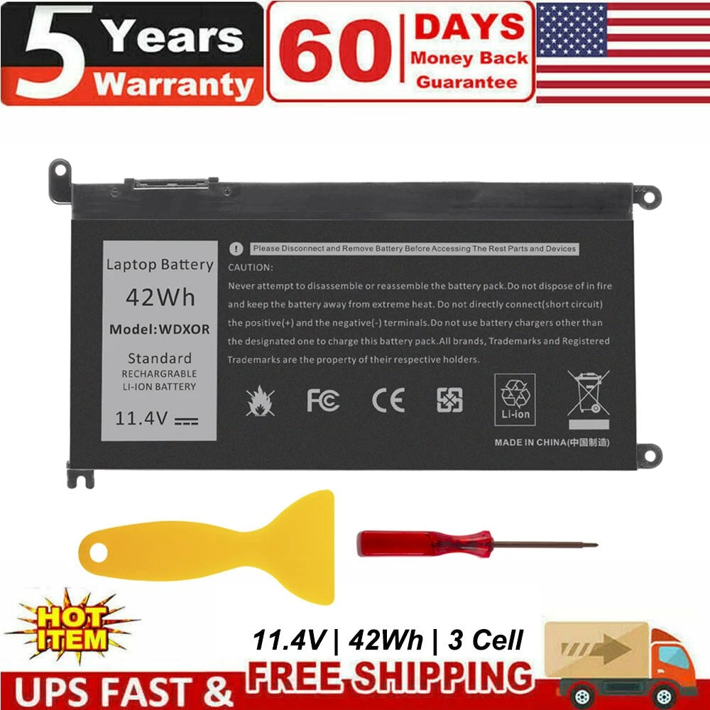 42wh Battery for Dell Inspiron 13 7375 P69G 7378 14 3482 7460 7472 15 5565 5567