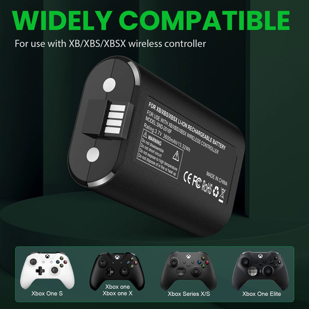 2 x Rechargeable Battery Pack For Xbox Series X/S/Xbox One S/X/E+ Charging Cable