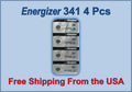 4 Energizer 341 (SR714SW) Coin Cell Silver Oxide Batteries