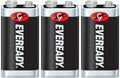 3 Eveready Super Heavy Duty 9V 9 Volt Carbon Zinc Batteries