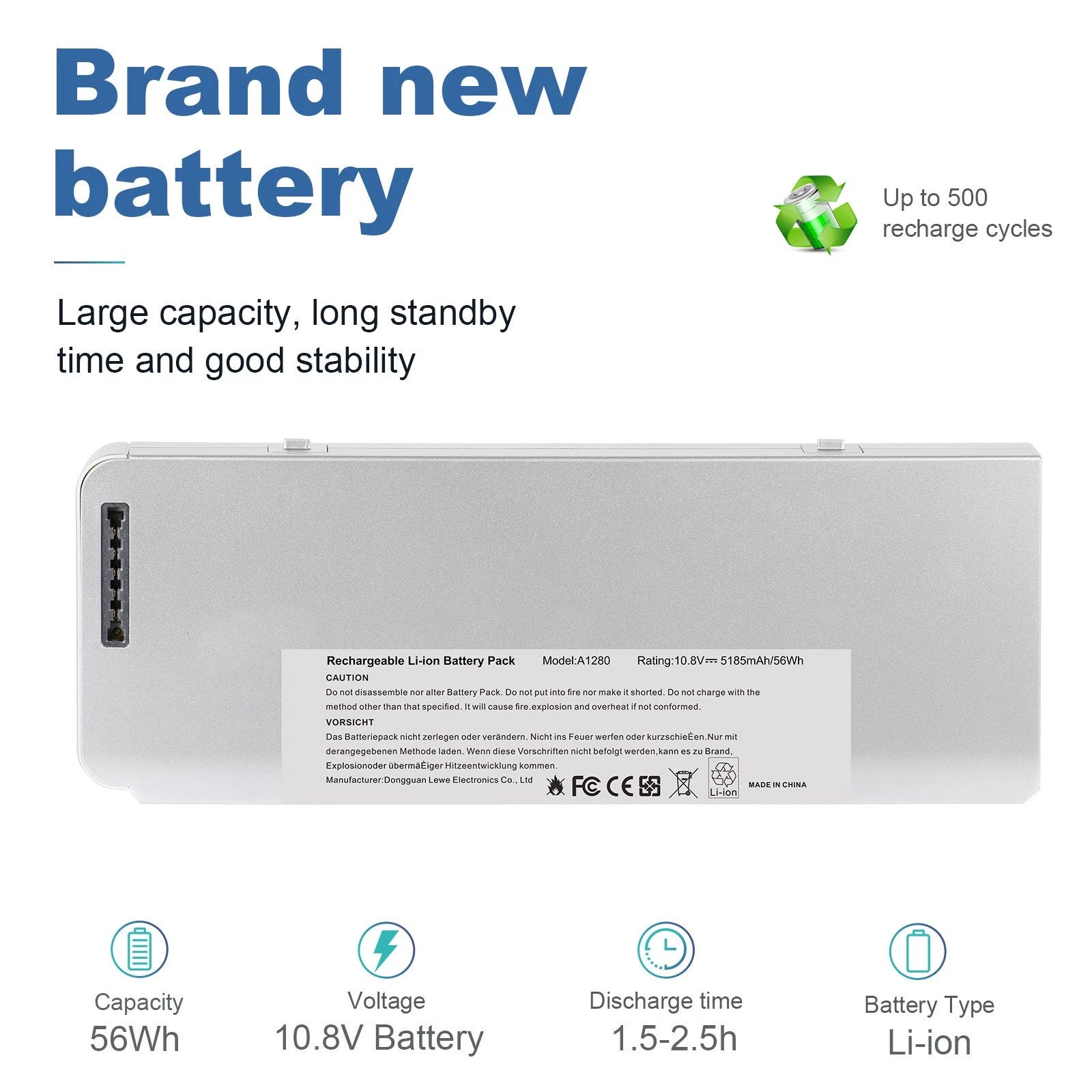 NEW Battery For Apple A1280 A1278 Macbook 13'' Aluminum Unibody (2008) 10.8V 45W