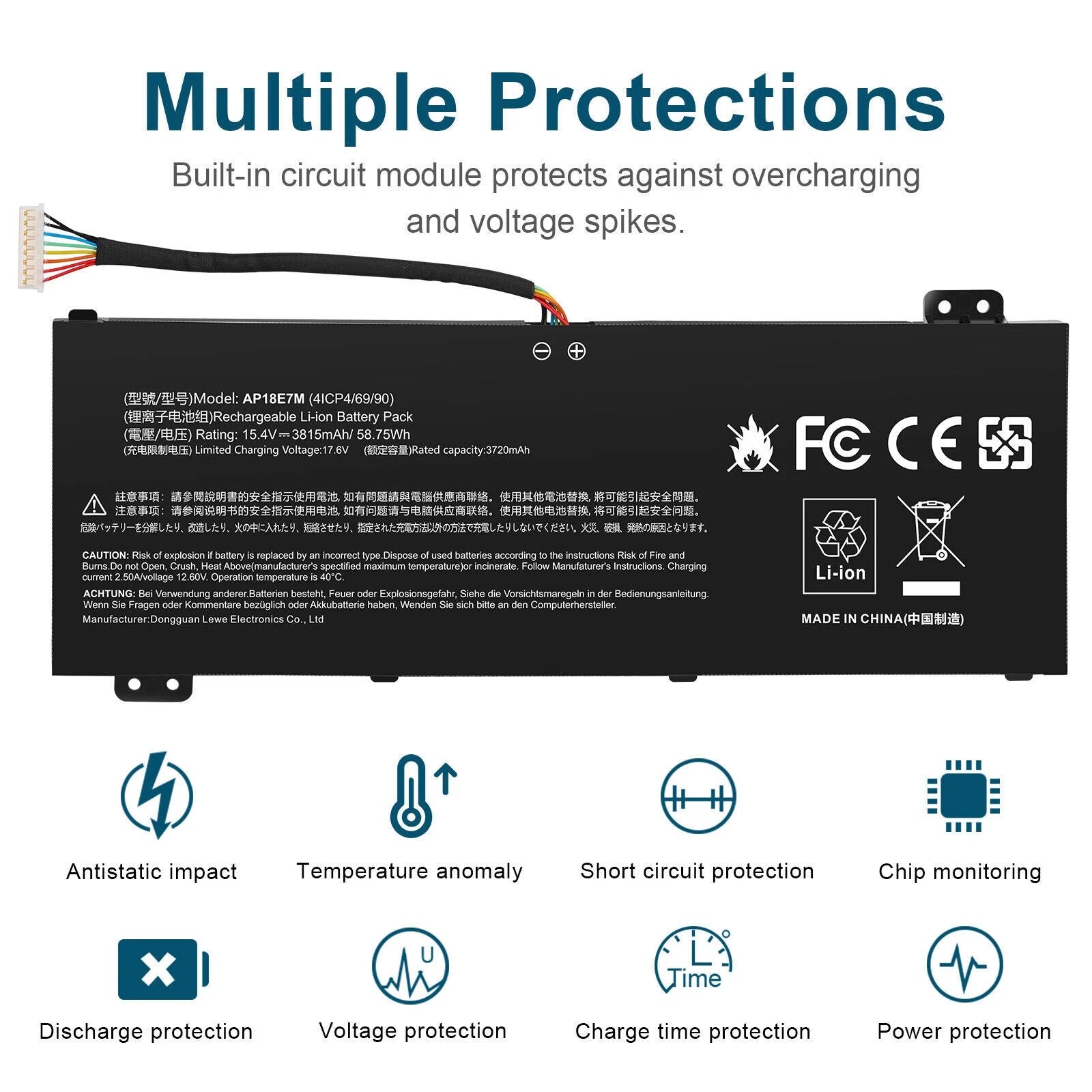 AP18E7M AP18E8M Battery For Acer Acer Aspire 7 A715-74G Nitro 5 AN515-54 Series