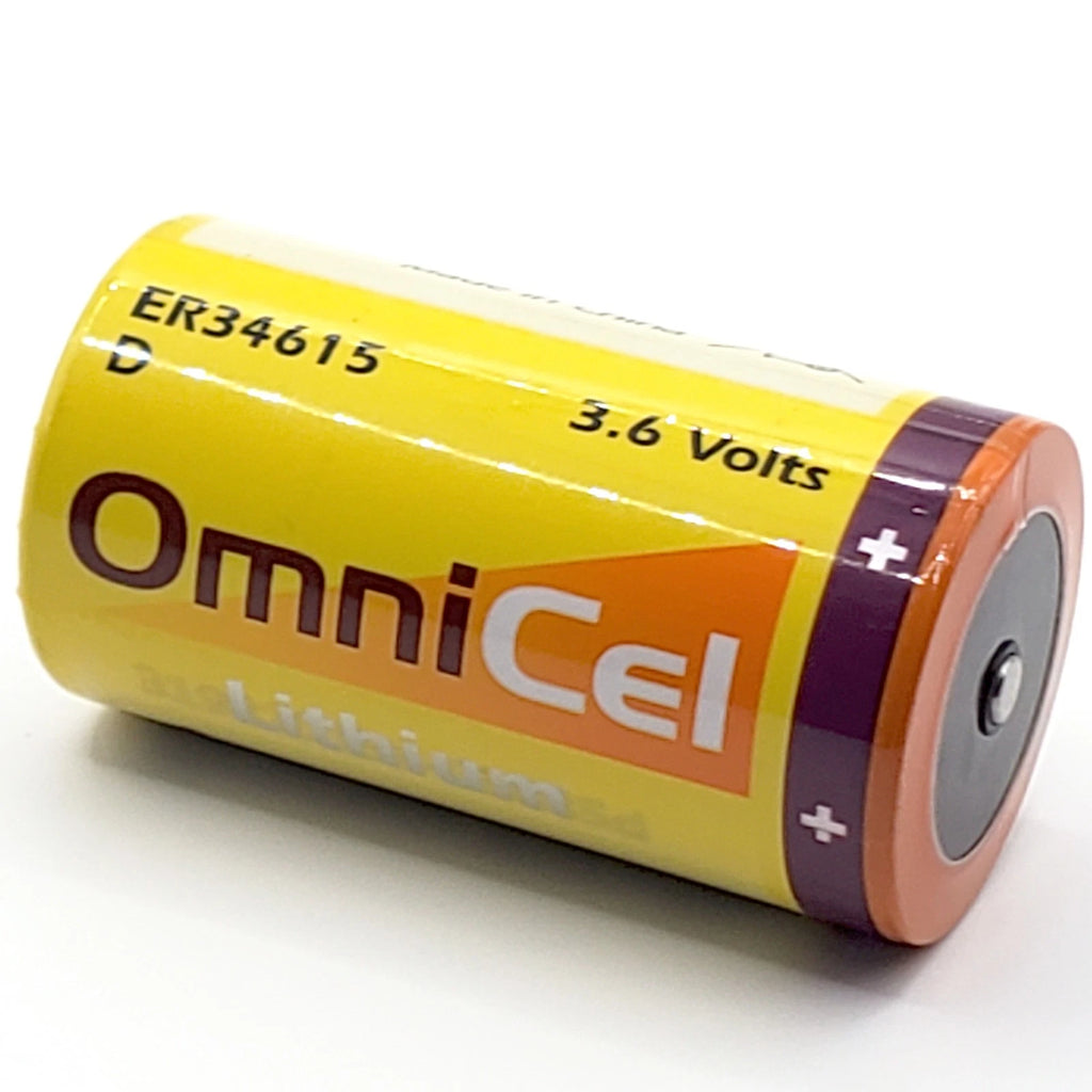 OmniCel ER34615 3.6V 19Ah Sz D Lithium Button Top Battery Sensors Detectors