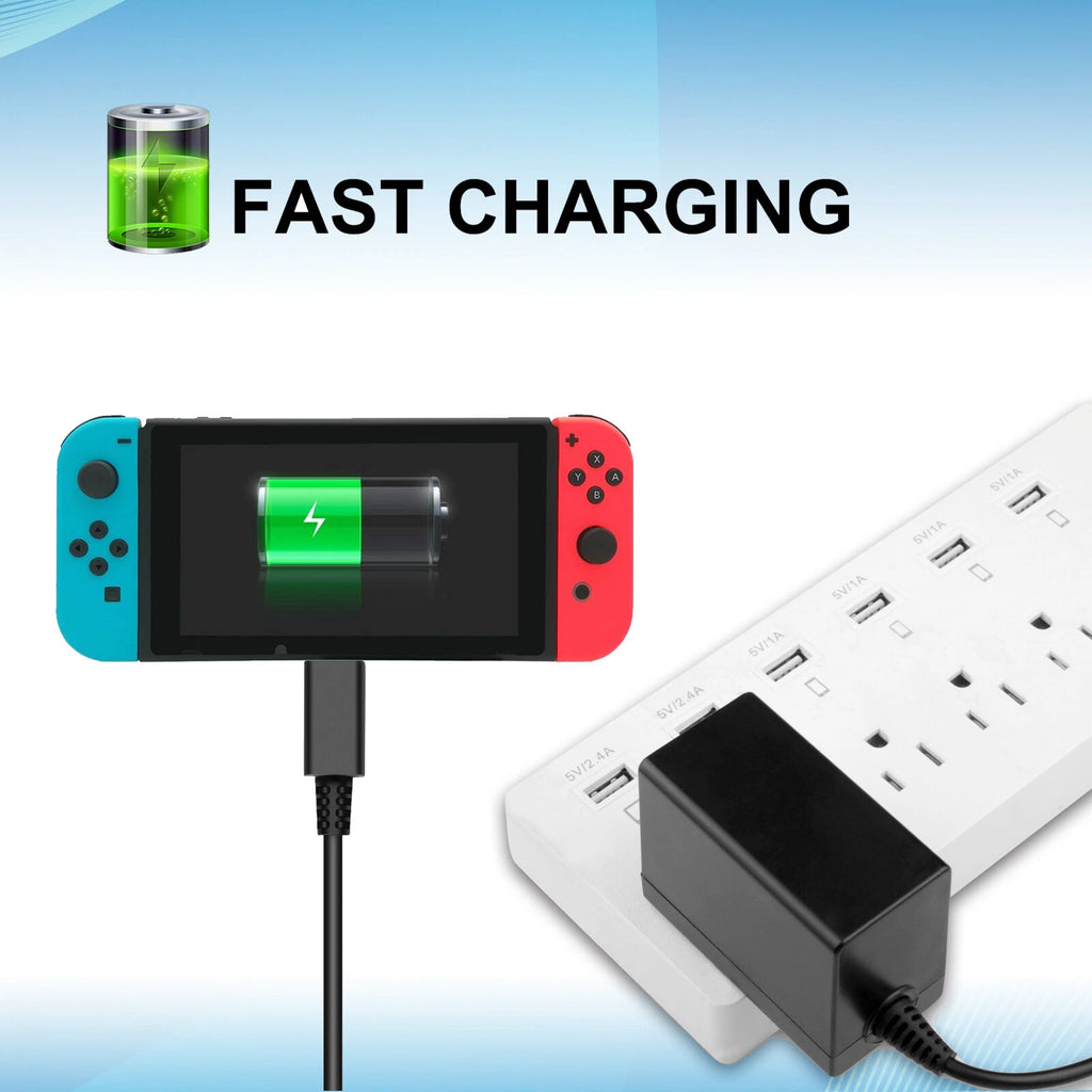 USB C AC Adapter For Nintendo Switch Power Supply Home Wall Travel Charger Cable